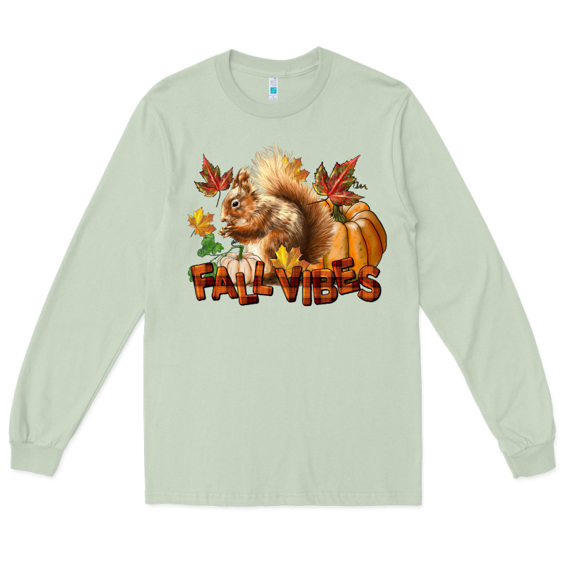 Fall Vibes Squirrel Long Sleeve Tee by LillyAllenDesigns | Teevron