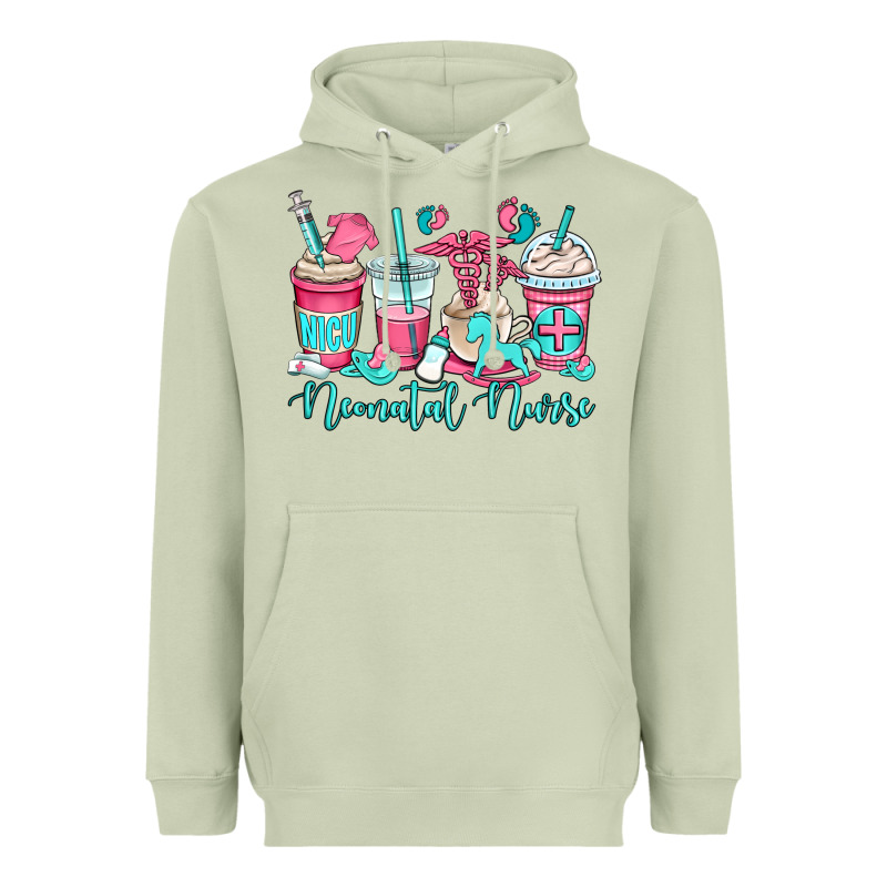 Nicu Neonatal Nurse Coffee Cups Heavyweight Hoodie by OliviaCreatesArt | Teevron