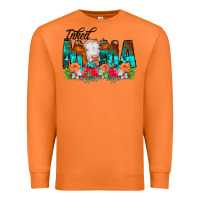 Carrot Inked Mama Flowers Cow Premium Sweatshirt - CowCowDesign