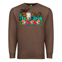 Chestnut Inked Mama Flowers Cow Premium Sweatshirt - CowCowDesign