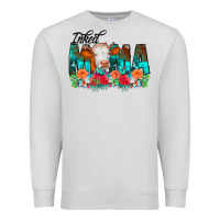 Dove Grey Inked Mama Flowers Cow Premium Sweatshirt - CowCowDesign
