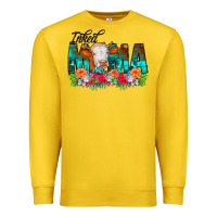 Lemon Inked Mama Flowers Cow Premium Sweatshirt - CowCowDesign