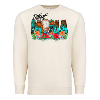 Sandshell Inked Mama Flowers Cow Premium Sweatshirt - CowCowDesign
