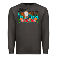 Smoke Inked Mama Flowers Cow Premium Sweatshirt - CowCowDesign
