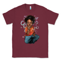 Burgundy afro black boy Classic Tee - NancyCooperArtShop