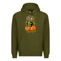Army Green pumpkin polka dot, sunflower Premium Hoodie - JahusDesignShop