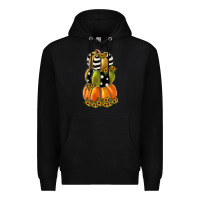 Black pumpkin polka dot, sunflower Premium Hoodie - JahusDesignShop
