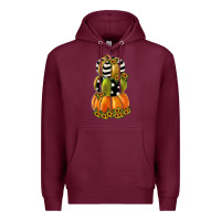 Burgundy pumpkin polka dot, sunflower Premium Hoodie - JahusDesignShop