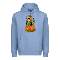 Colony Blue pumpkin polka dot, sunflower Premium Hoodie - JahusDesignShop