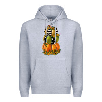 Heather Grey pumpkin polka dot, sunflower Premium Hoodie - JahusDesignShop