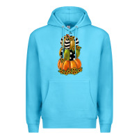 Ocean Blue pumpkin polka dot, sunflower Premium Hoodie - JahusDesignShop