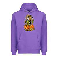 Purple pumpkin polka dot, sunflower Premium Hoodie - JahusDesignShop