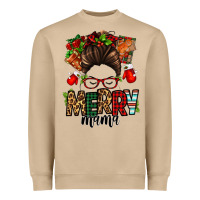 Mushroom Christmas merry mama messy bun Heavyweight Sweatshirt - Jasminsmagicworld