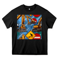 Black excavator seamless pattern Heavy Core Tee - BundleAndBundleShop