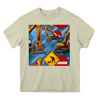 Mossy excavator seamless pattern Heavy Core Tee - BundleAndBundleShop