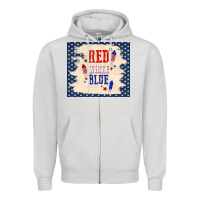 Dove Grey red white blue Zipper Hoodie - TumblerDesignByShophia