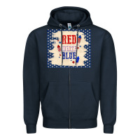 Navy red white blue Zipper Hoodie - TumblerDesignByShophia