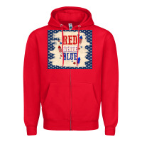 Red red white blue Zipper Hoodie - TumblerDesignByShophia