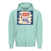 Seafoam red white blue Zipper Hoodie - TumblerDesignByShophia