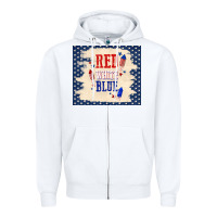 White red white blue Zipper Hoodie - TumblerDesignByShophia