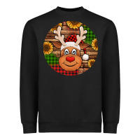 Black cute reindeer head Christmas Heavyweight Sweatshirt - Jasminsmagicworld