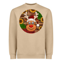 Cute Reindeer Head Christmas Heavyweight Sweatshirt | Teevron