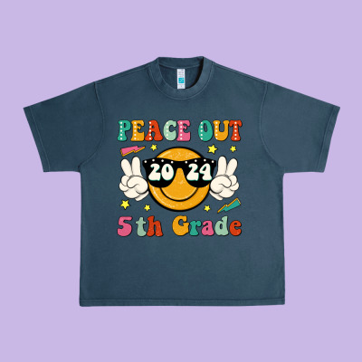 Peace Out 2024 5th Grade Urban Heavy Tee Designed By Jahusdesignshop
