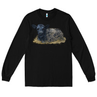 Black Black Angus Calf Illustrations Long Sleeve Tee - LillyAllenDesigns