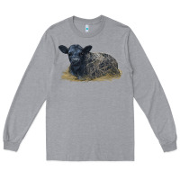 Heather Grey Black Angus Calf Illustrations Long Sleeve Tee - LillyAllenDesigns