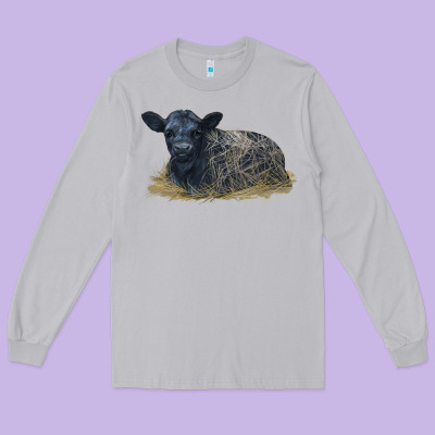 Black Angus Calf Illustrations Long Sleeve Tee Designed By Lillyallendesigns