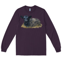 Plum Black Angus Calf Illustrations Long Sleeve Tee - LillyAllenDesigns