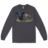 Smoke Black Angus Calf Illustrations Long Sleeve Tee - LillyAllenDesigns