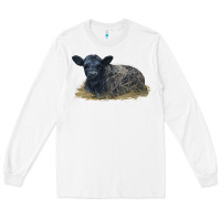 White Black Angus Calf Illustrations Long Sleeve Tee - LillyAllenDesigns