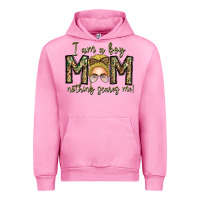 Fuchsia Pink Iam Boy Mom Nothing Scares Me Urban Hoodie - CowhideDigitalArt