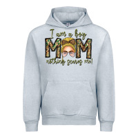 Heather Grey Iam Boy Mom Nothing Scares Me Urban Hoodie - CowhideDigitalArt