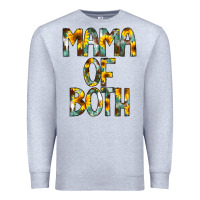 Heather Grey Mama of Both Premium Sweatshirt - CowCowDesign