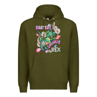 Army Green Easter Saurus Rex Easter Day Premium Hoodie - CowGirlArtShop