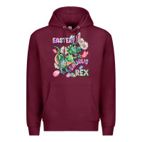 Burgundy Easter Saurus Rex Easter Day Premium Hoodie - CowGirlArtShop