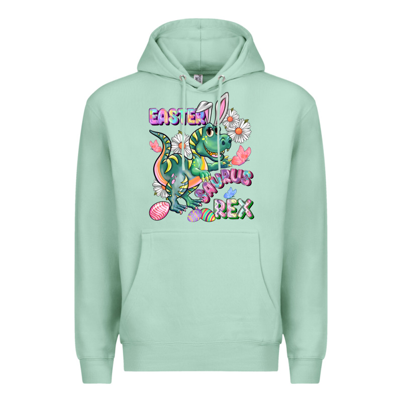Easter Saurus Rex Easter Day Premium Hoodie by CowGirlArtShop | Teevron
