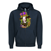 Navy Mardi Gras Cow Zipper Hoodie - HowdyJamesFarm
