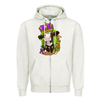 Oatmeal Heather Mardi Gras Cow Zipper Hoodie - HowdyJamesFarm
