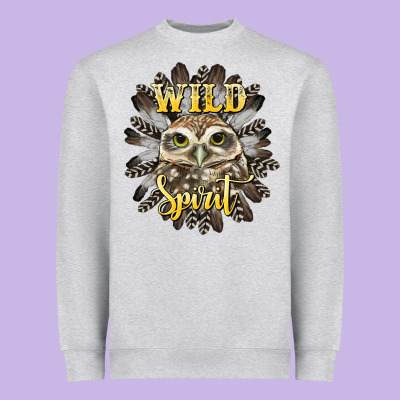 Wild Spirit Owl Heavyweight Sweatshirt Designed By Barkaloodesign