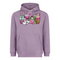 Lavender pink christmas snowman coffee cups Heavyweight Hoodie - OliviaCreatesArt