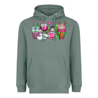 Sage pink christmas snowman coffee cups Heavyweight Hoodie - OliviaCreatesArt
