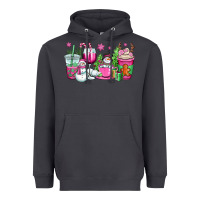 Smoke pink christmas snowman coffee cups Heavyweight Hoodie - OliviaCreatesArt