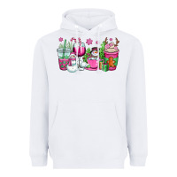 White pink christmas snowman coffee cups Heavyweight Hoodie - OliviaCreatesArt
