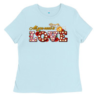 Baby Blue all you need is love Ladies Tee - AdoDesignShop