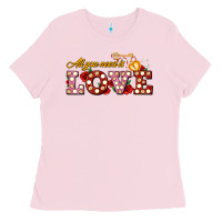 Bubblegum Pink all you need is love Ladies Tee - AdoDesignShop