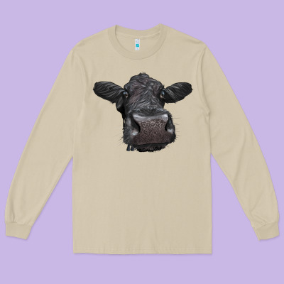 Black Angus Heifer Long Sleeve Tee Designed By Lillyallendesigns