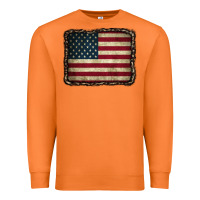 Carrot American Flag With Leopard Frame Premium Sweatshirt - CowCowDesign